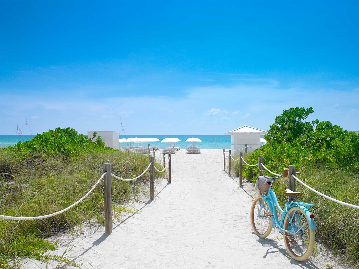 Beach chairs on Miami Beach