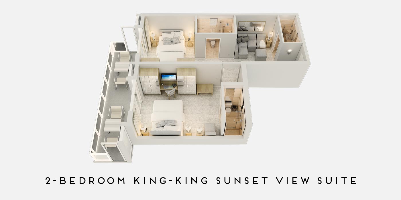 2-Bedroom King-King Sunset View Suite floorplan